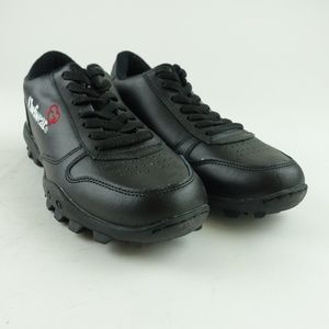 Chefwear Men Black Leather Lace Up Sneakers R2S4